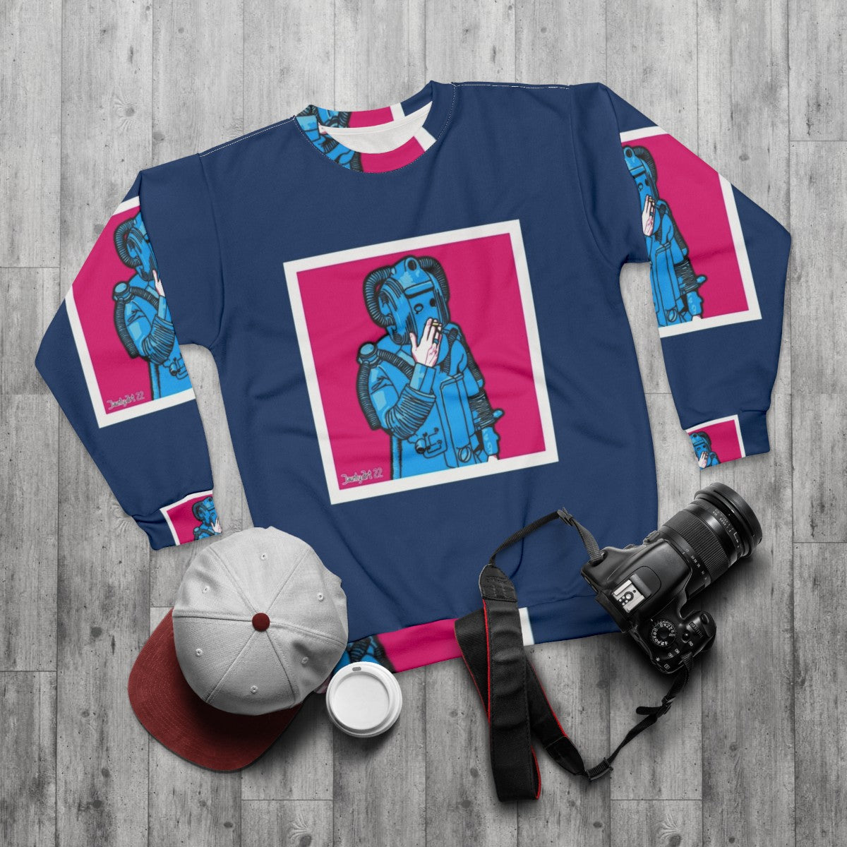 Smoking Cyberman Doctor Who Sweatshirt - flat lay