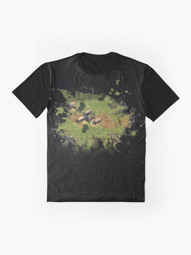 Vintage "Age of Empires" graphic t-shirt featuring classic gaming logo and design - Flat lay