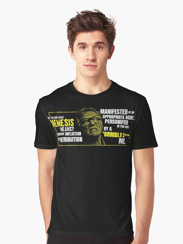 Bricktop 'do you know what Nemesis means?' Graphic T-Shirt - British Gangster Comedy - Men