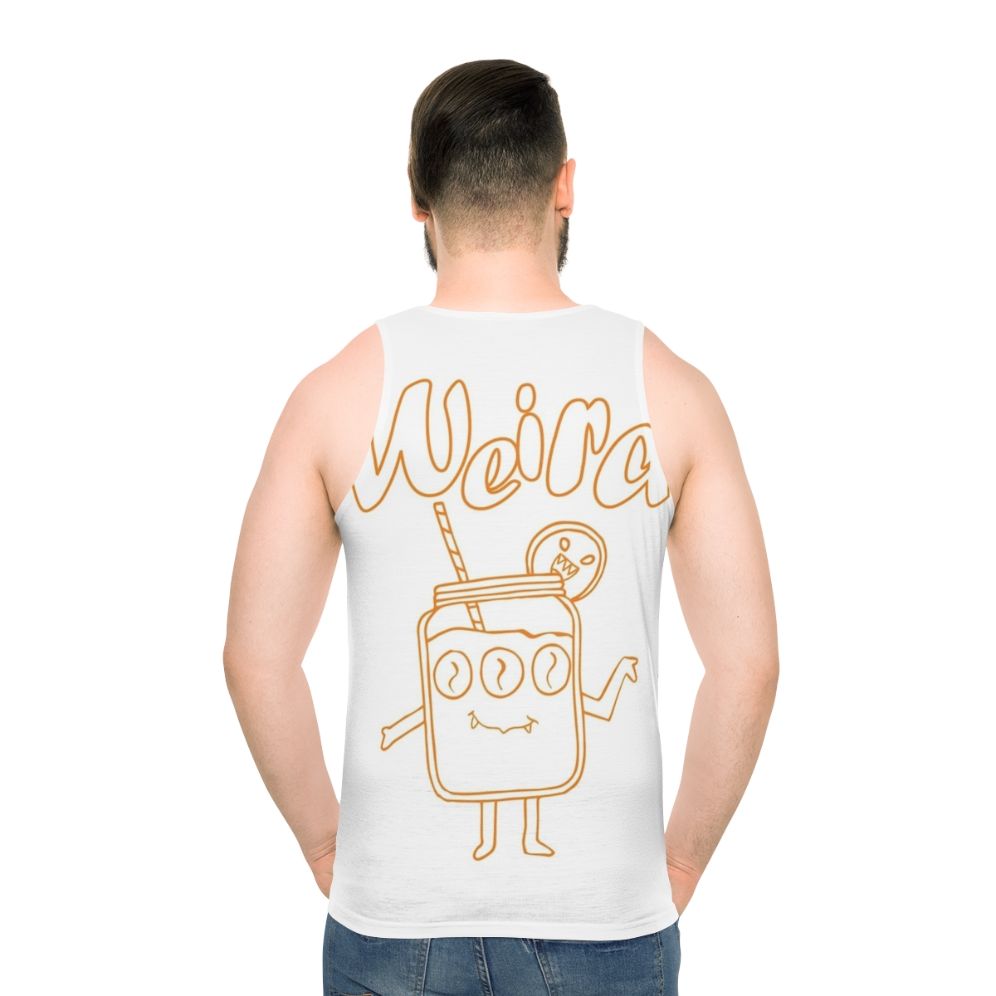 Unisex Tank Top with Unique Graphic Design - men back