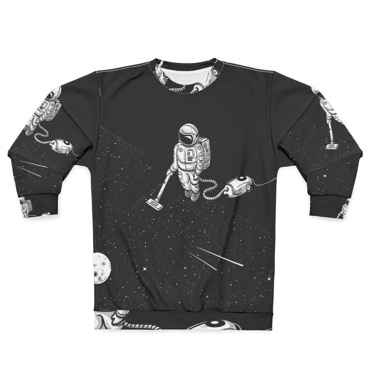 Space Cleaner Sweatshirt with Astronaut Graphic