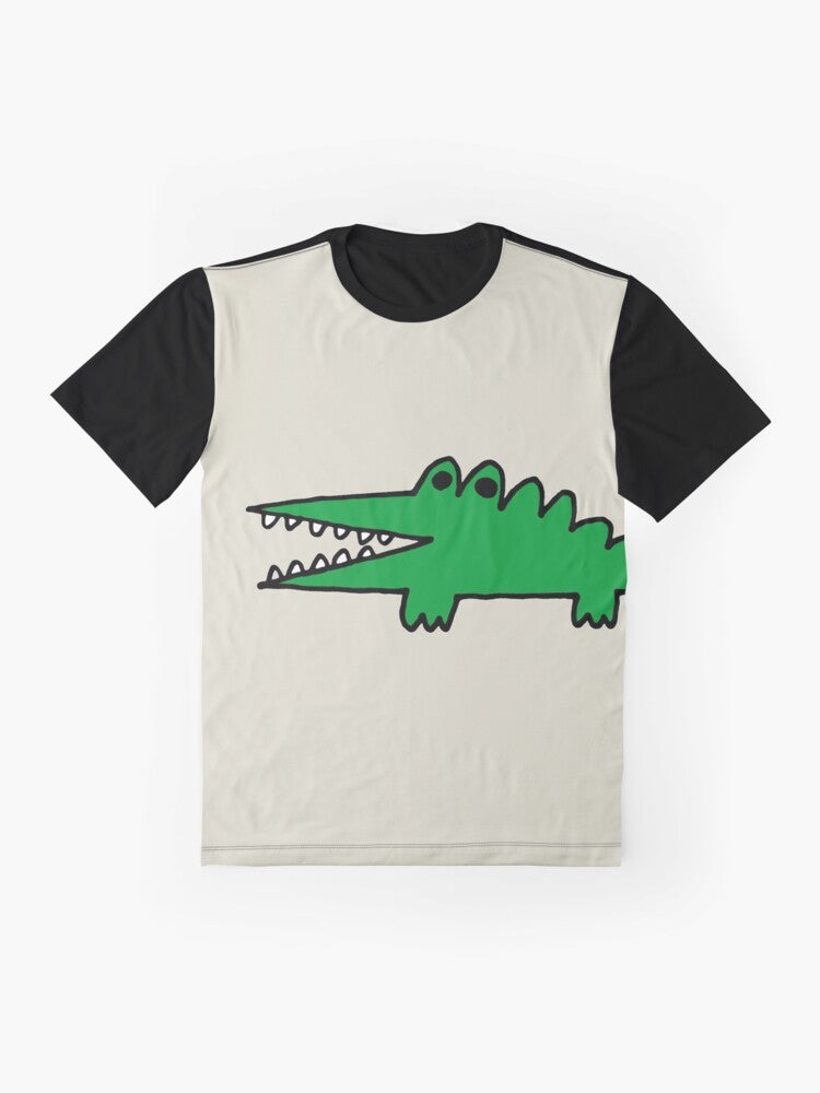 Alligator graphic t-shirt with the text "Big Challenges" - Flat lay