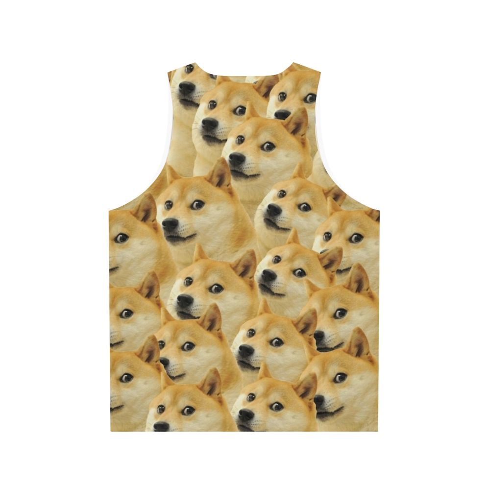 Doge Unisex Tank Top with Shiba Inu Meme Design - Back