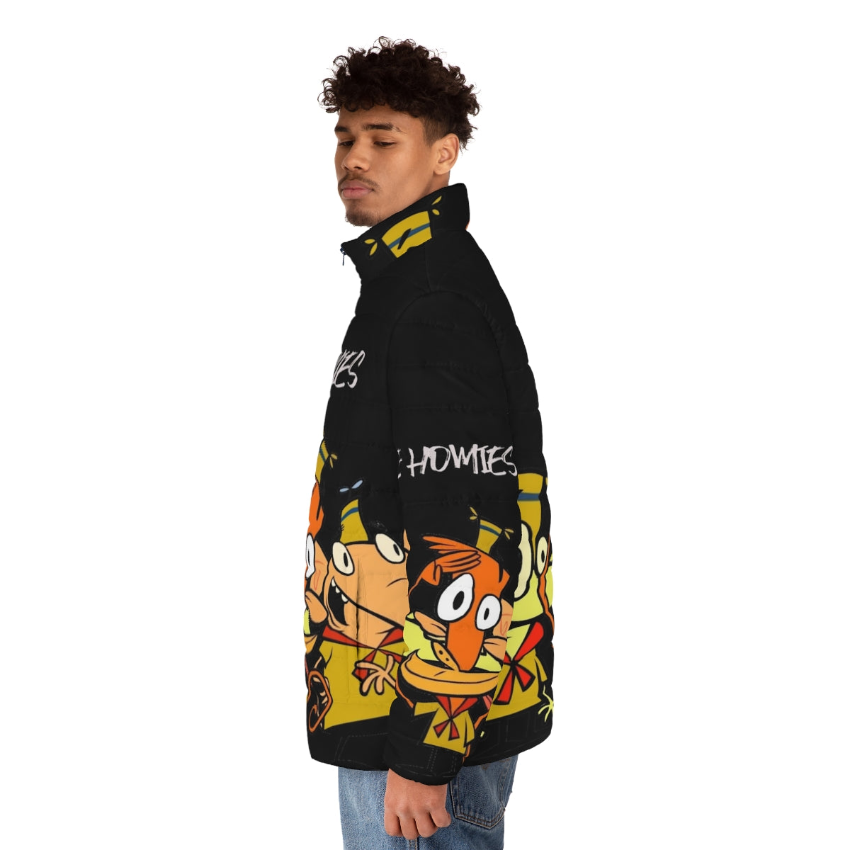 Homies Puffer Jacket - Retro 90s Cartoon Inspired Outerwear - men side left