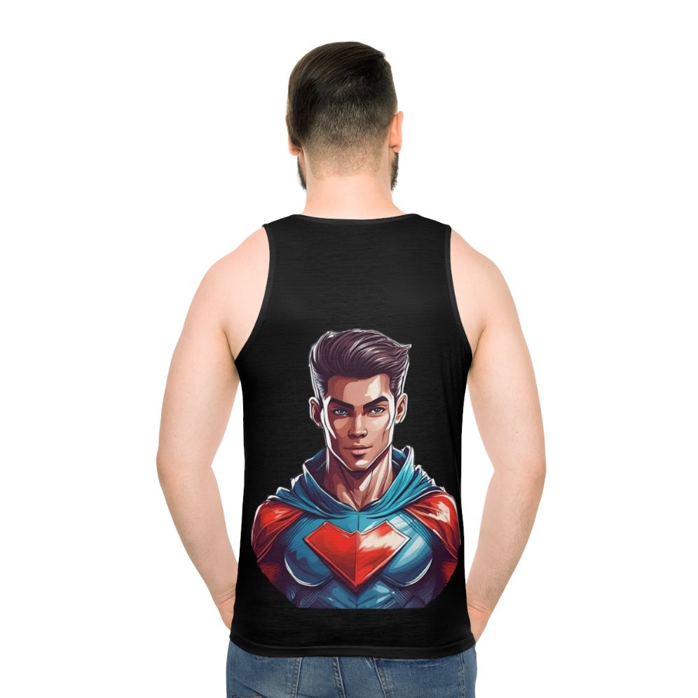 Superhero Unisex Tank Top - men back