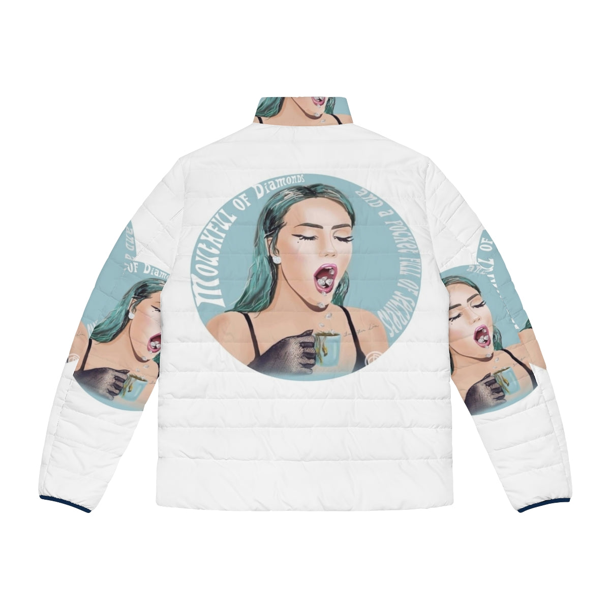 Phantogram "Mouthful of Diamonds" Puffer Jacket - Music-Inspired Artsy Streetwear - Back