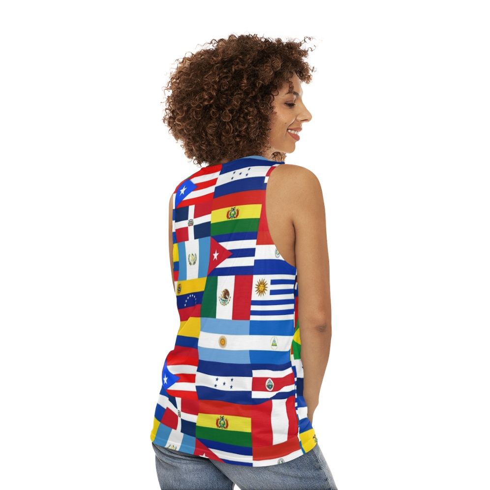 Latin American Flags Unisex Tank Top - women back