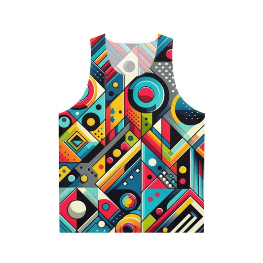 Vibrant geometric pattern unisex tank top