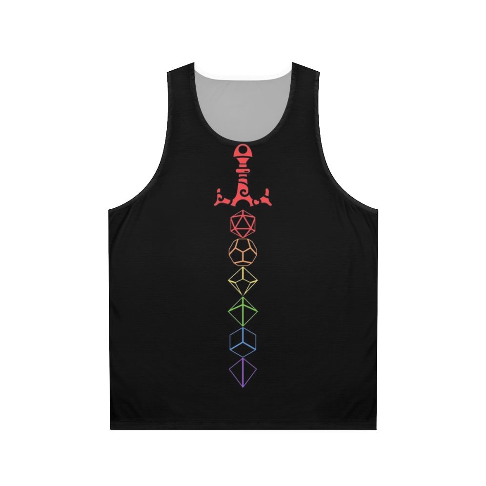 Dice and Sword Tabletop RPG Unisex Pride Tank Top