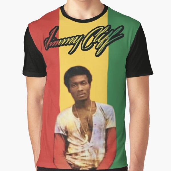 Jimmy Cliff Reggae Graphic T-Shirt with Rastafarian Imagery