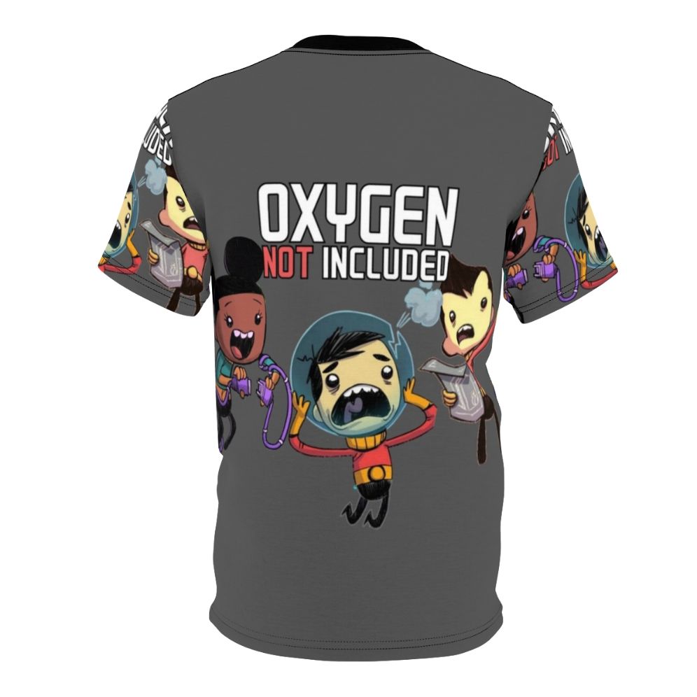 Oxygen Not Included-inspired T-shirt design featuring the game's iconic elements - Back