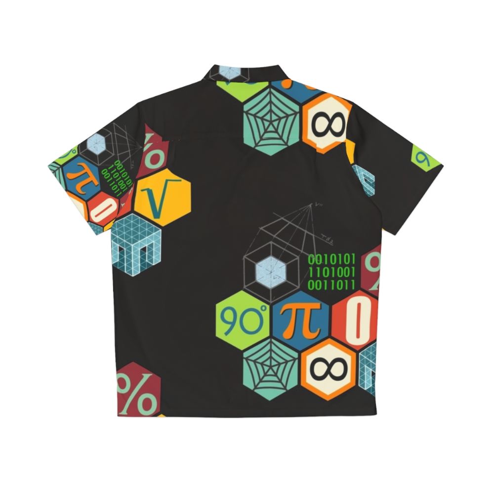 Math Hawaiian Shirt with Geometric Patterns and Mathematical Symbols - Back