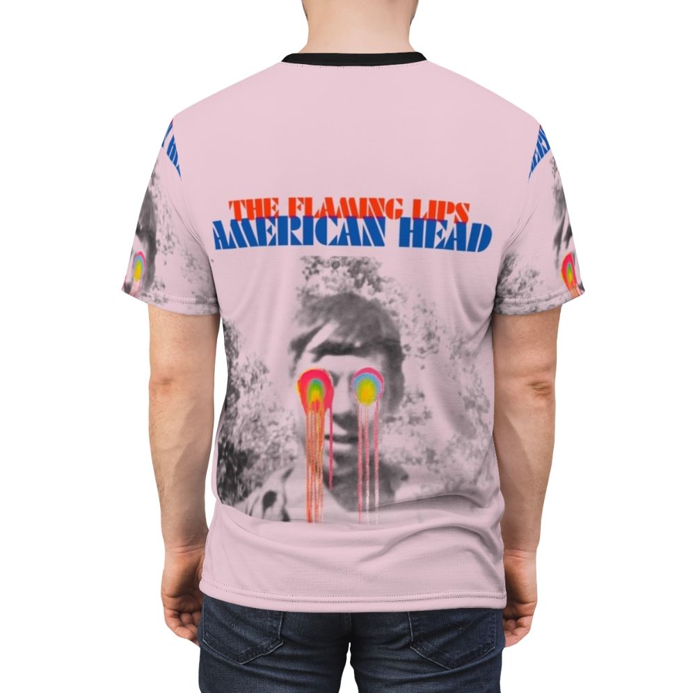 Tfl inspired psychedelic American head halftone t-shirt - men back