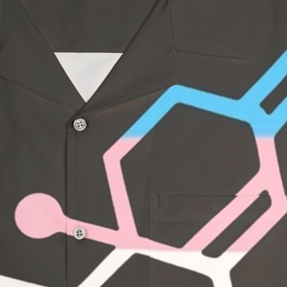 Testosterone Chemical Bond Hawaiian Shirt for LGBTQ+ Pride - Detail