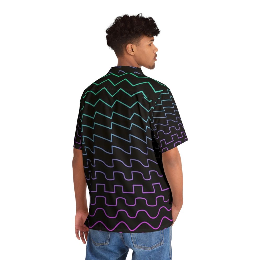 Synthesizer waveforms Hawaiian shirt for electronic music producers - People Back