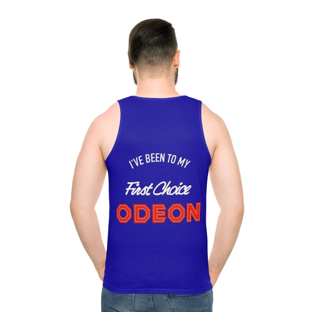 Odeon cinema movie theater logo retro unisex tank top - men back