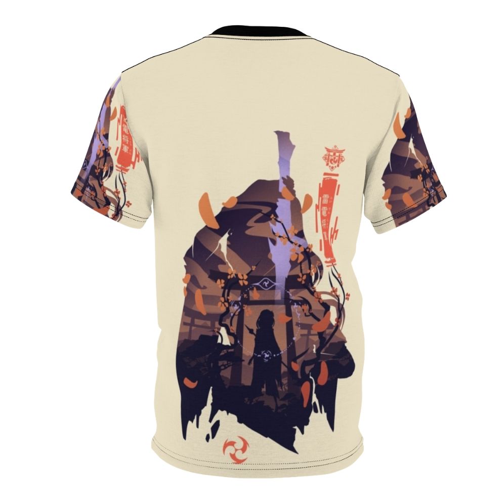 Raiden Shogun inspired Genshin Impact anime-style t-shirt design - Back