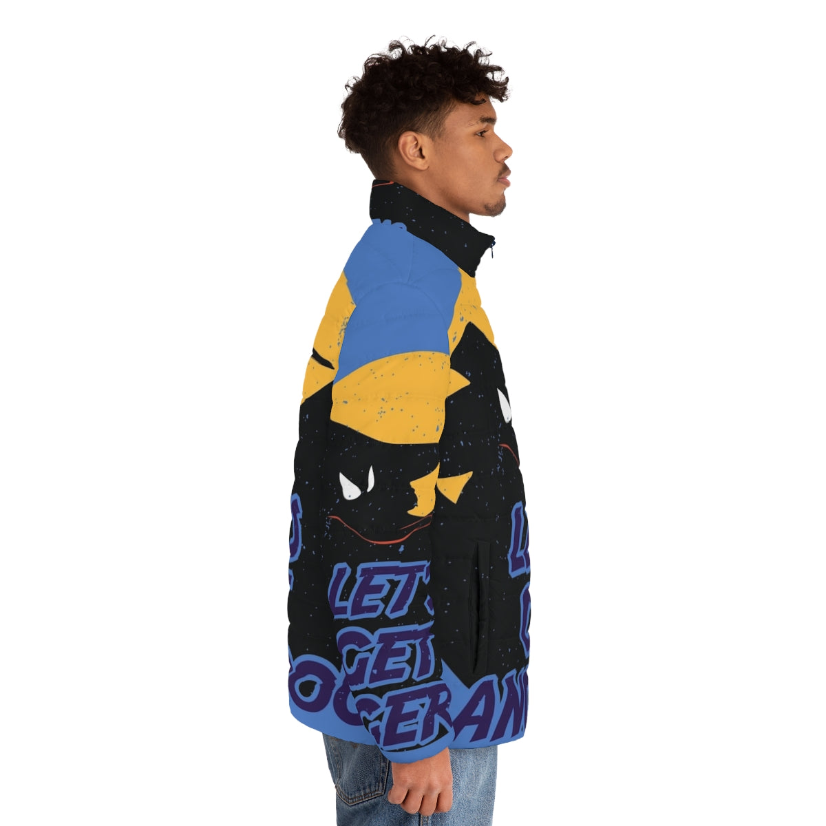 Darkwing Duck and Scrooge McDuck inspired puffer jacket - men side right