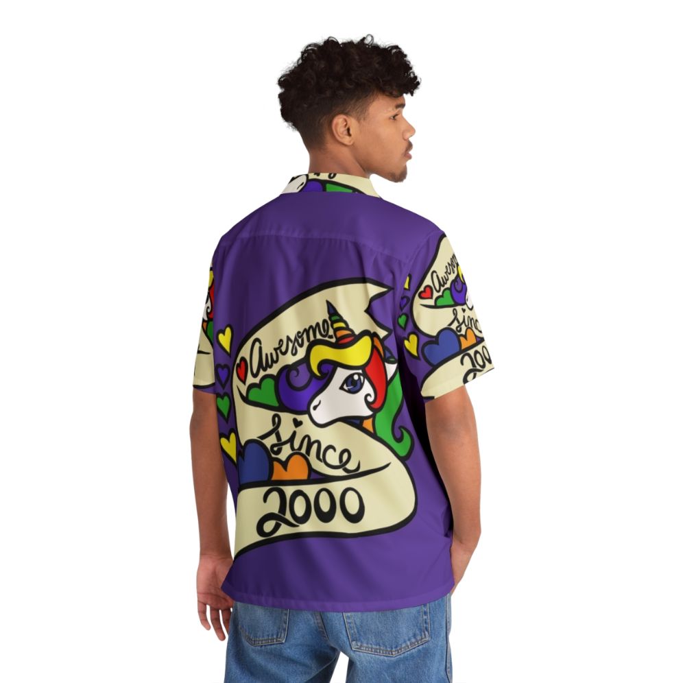 Awesome Since 2000 Unicorn Hawaiian Shirt - People Back