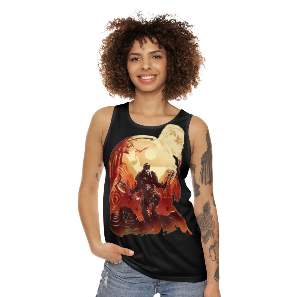 Unisex Viking Adventure Tank Top with Assassin's Creed Valhalla Inspired Design - women