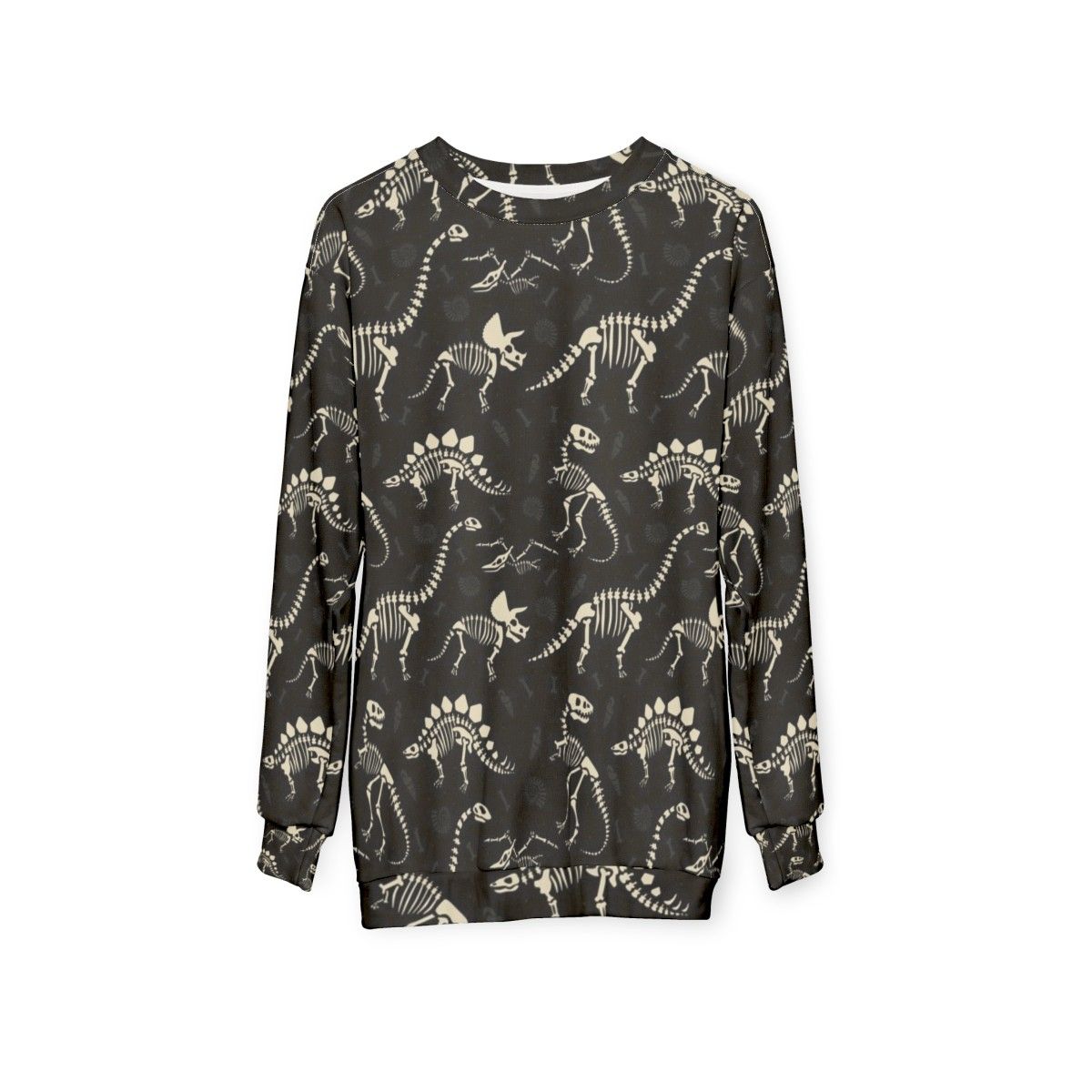 Dinosaur Fossil Black Sweatshirt - hanging