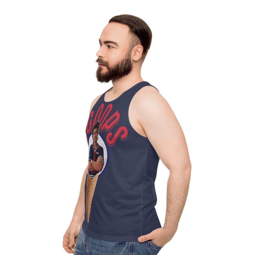 Unisex Stranger Things Scoops Ahoy Ice Cream Tank Top - men side