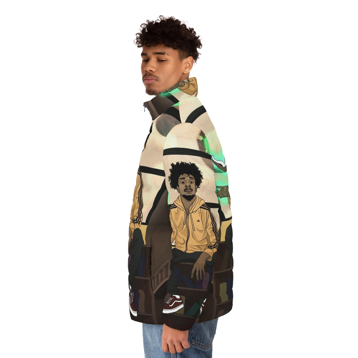 KAAN Library Puffer Jacket - Fantasy music and hip hop inspired outerwear - men side left