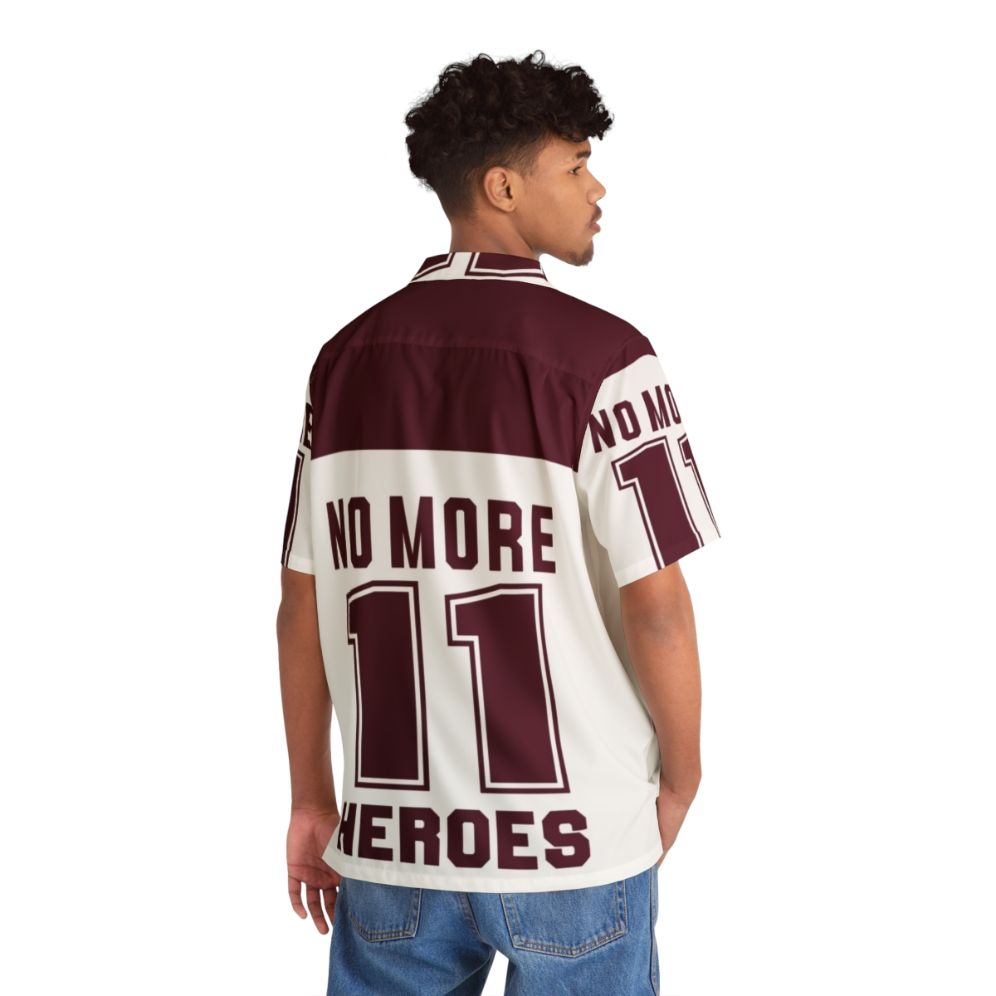 Dark red Hawaiian shirt with Nomoreheroes graphic - People Back