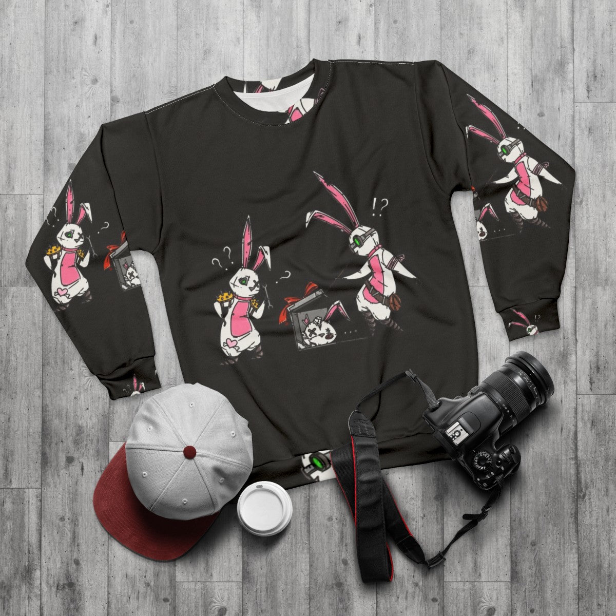 Borderlands Inspired Bunny Sweatshirt - flat lay