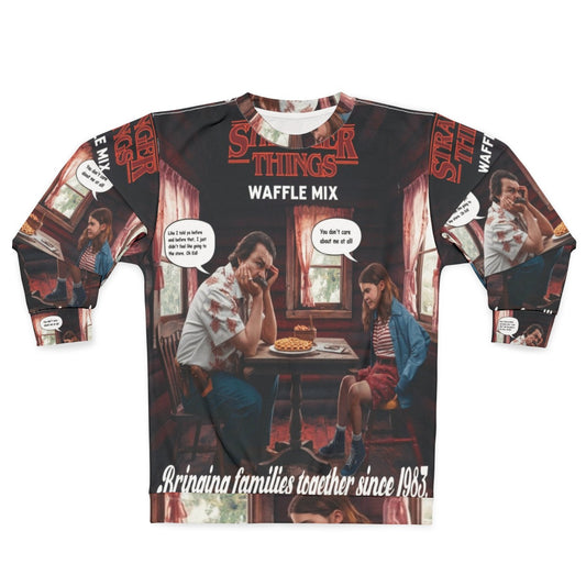 Stranger Things Netflix Merchandise Sweatshirt with Waffle Mix Design