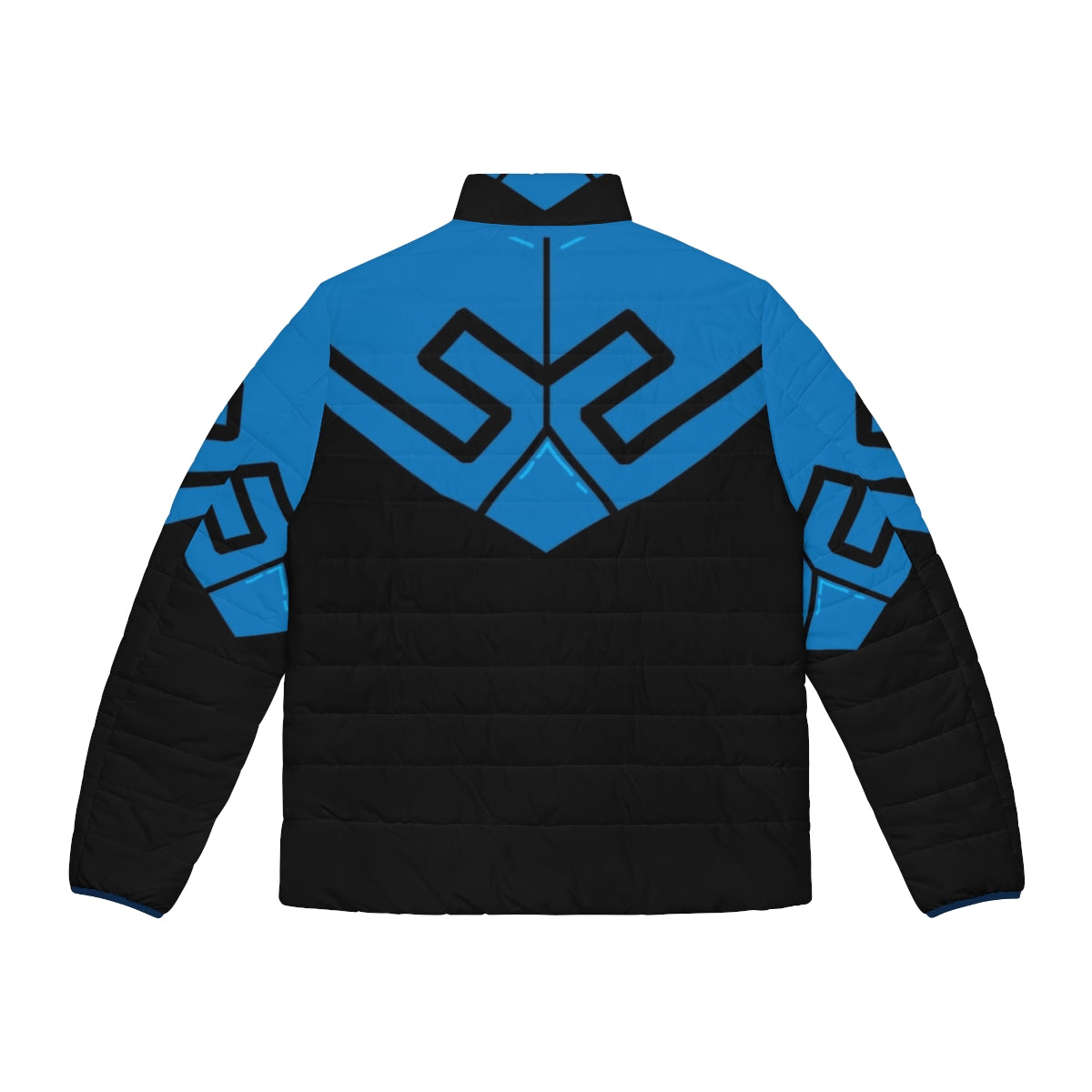 Blue Beetle superhero armor puffer jacket with DC Comics character design - Back