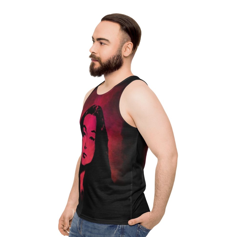 Morticia Addams inspired gothic unisex tank top - men side