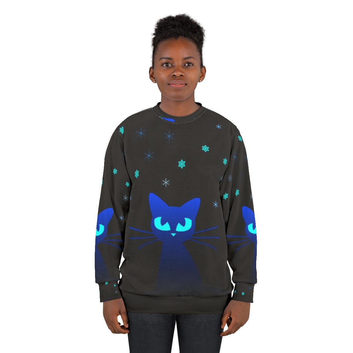 Glow in the dark cat sweatshirt - women