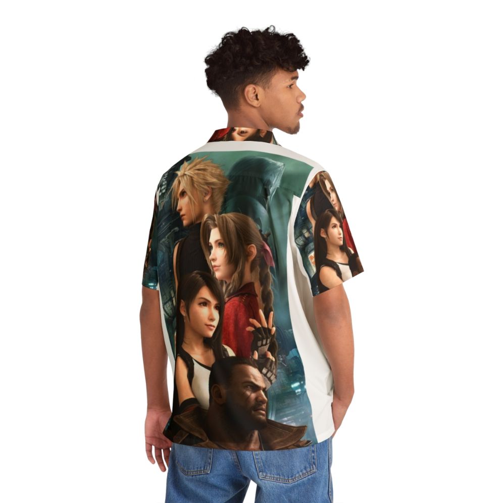 Anime Hawaiian Shirt with Final Fantasy VII Graphics - Flat lay