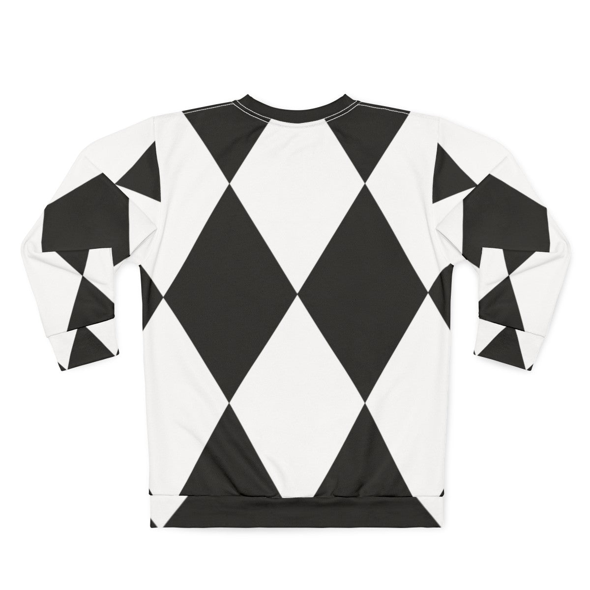 Harlequin black and white graphic pattern sweatshirt - Back