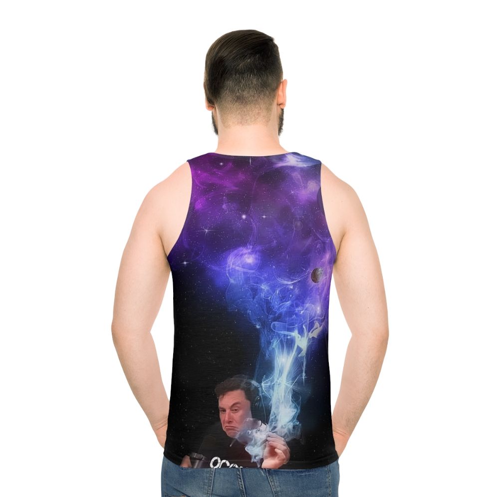 Elon Musk Smoking the Universe Unisex Tank Top - men back