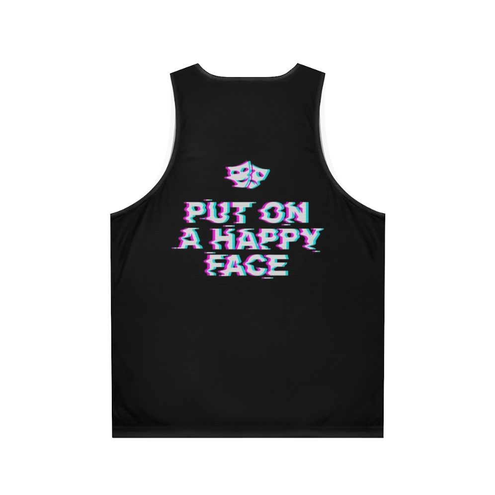 Retro pop art happy face joker unisex tank top - Back