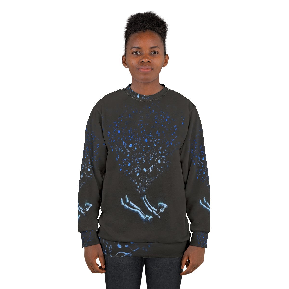 Cosmic Sound Sweatshirt with Music Inspired Design - women