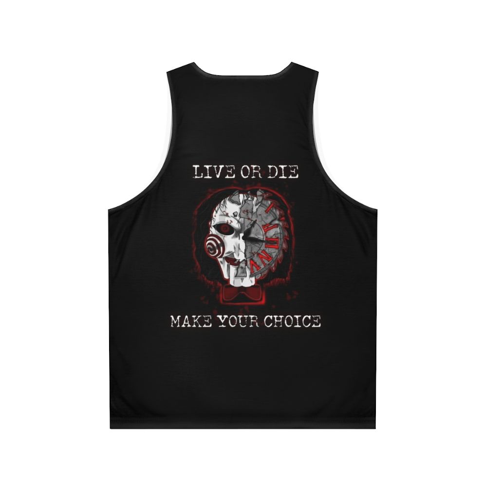 Jigsaw Horror Movie Unisex Tank Top - Back