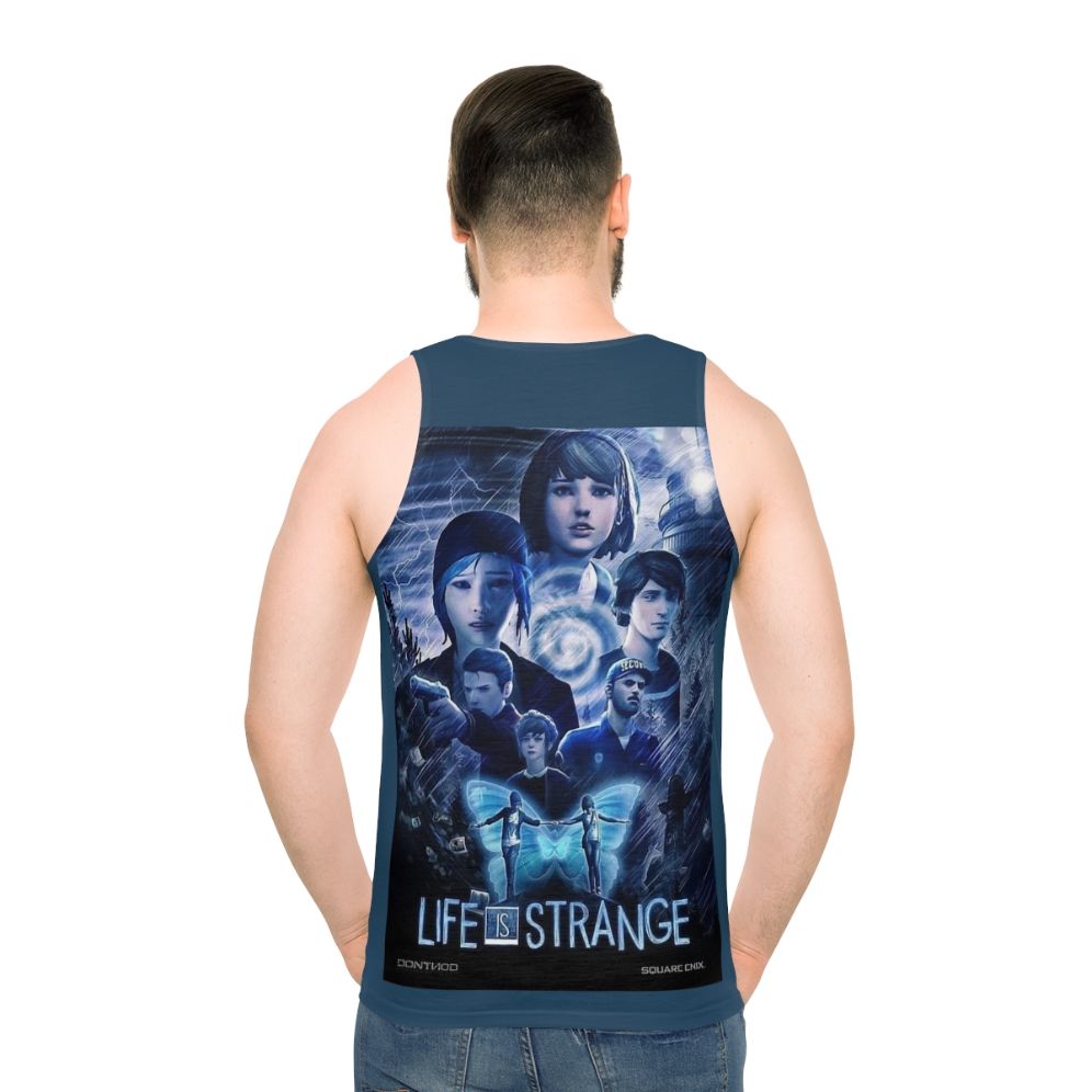 Life Is Strange video game inspired unisex tank top with movie poster design - men back