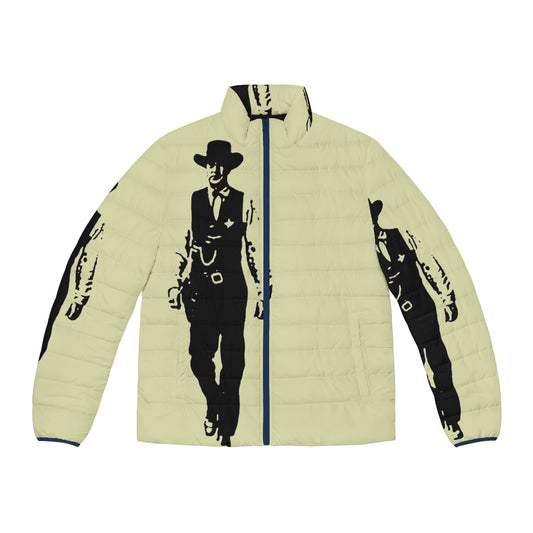 Marshal Kane Puffer Jacket, featuring retro western design and inspired by the iconic film High Noon