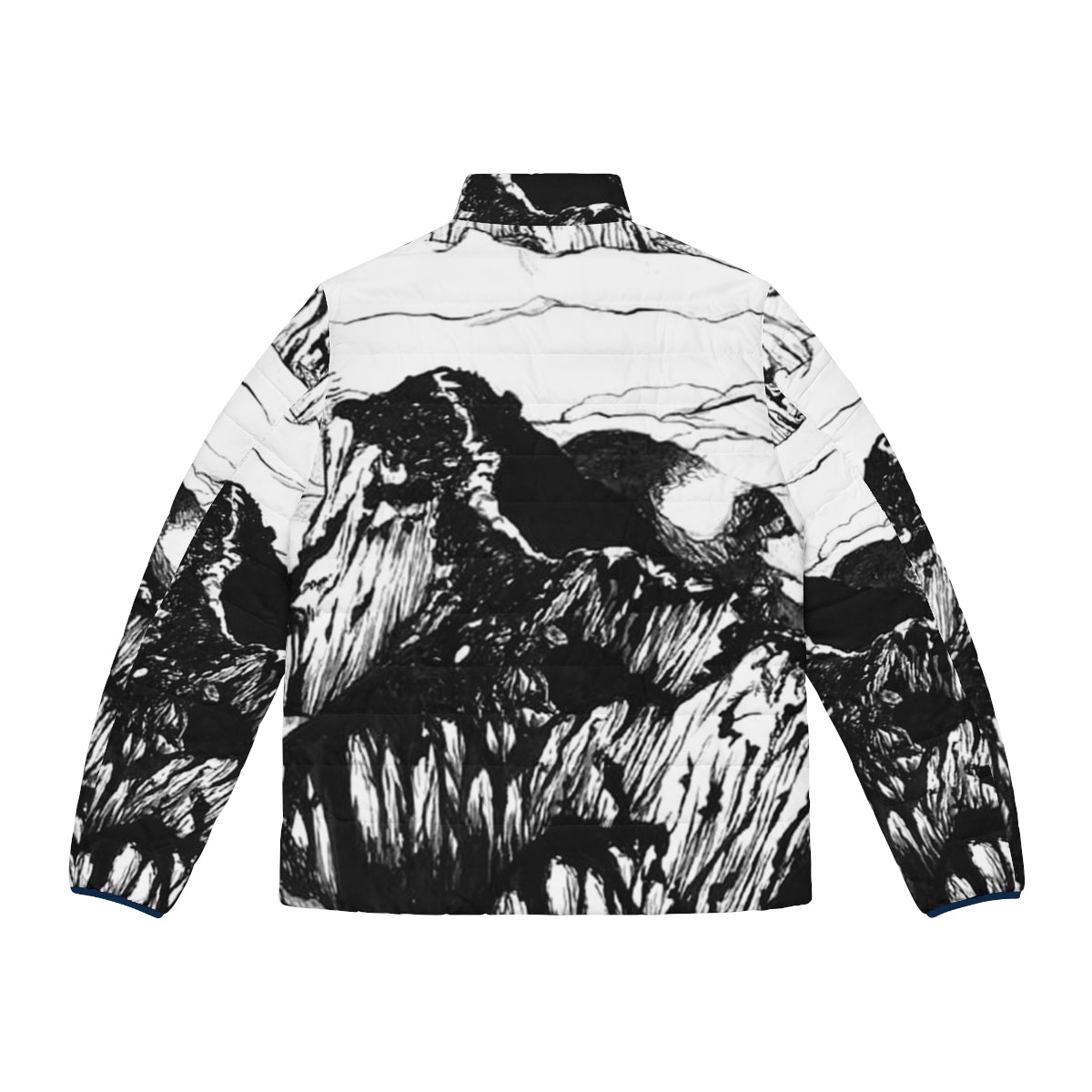 The Microphones Mount Eerie Puffer Jacket featuring the indie folk band's logo and artwork - Back