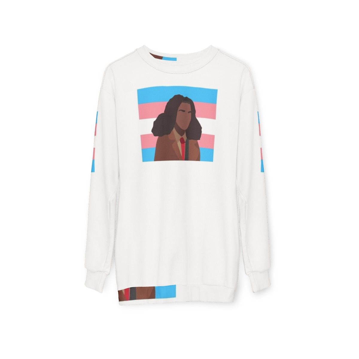 Elle Argent Trans Pride Flag Sweatshirt - hanging