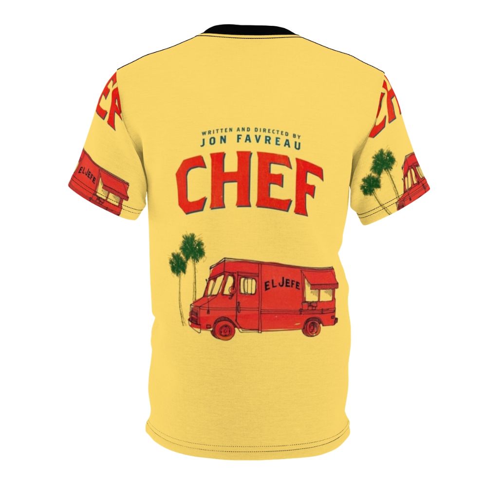 "El Jefe" food truck inspired graphic tee design featuring a vibrant all-over print (AOP) illustration - Back