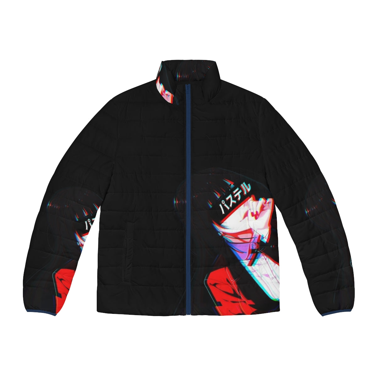 Crimson aesthetic cyberpunk kakegurui anime puffer jacket