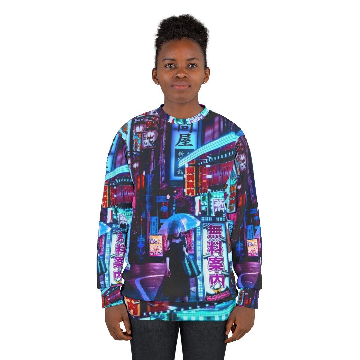 Cyborg Beauty Queen Sweatshirt in futuristic Japanese street style - women