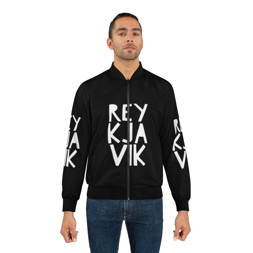 Reykjavik Iceland Bomber Jacket with Icelandic Design - Lifestyle