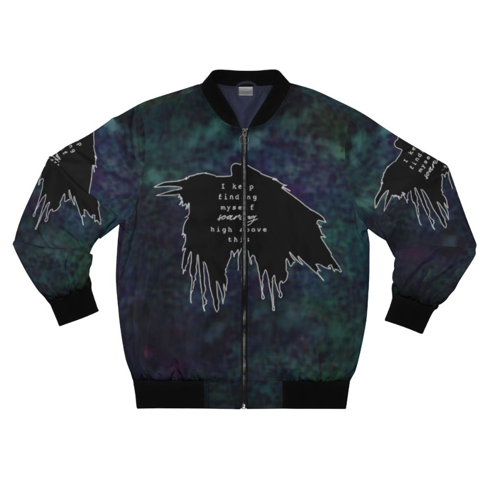 Impossible Minimalist Bomber Jacket featuring an acid wash design, inspired by music and art