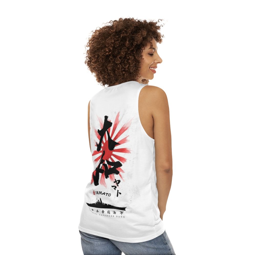 Ijn Yamato Battleship Japanese Calligraphy Unisex Tank Top - women back