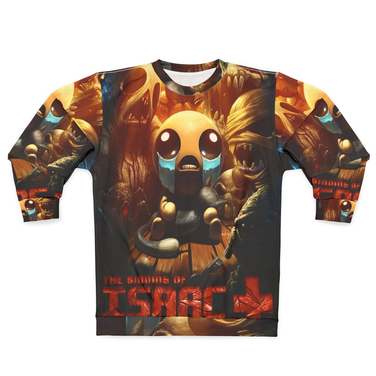 The Binding Of Isaac Sweatshirt featuring key characters from the popular videogame